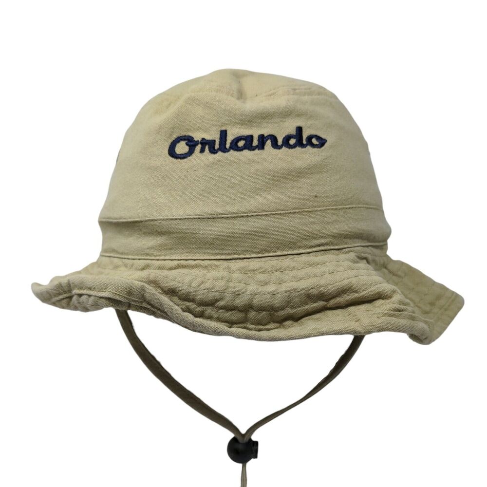 Orlando Bucket Hat Tan Adult Embroidered Adjustable Chin Strap Jacobson